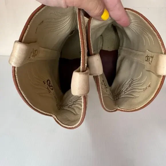 Vintage Dingo Cowboy Boot Size 6.5 Western Cowgirl Neutral Festival Boho Country - Picture 9 of 13